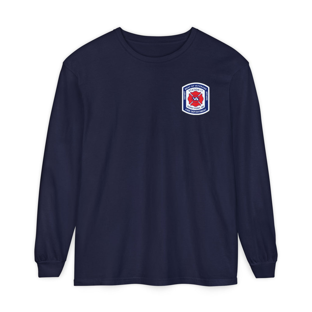 Firefighter Badge Long Sleeve T-Shirt PPFD Patch Front Only