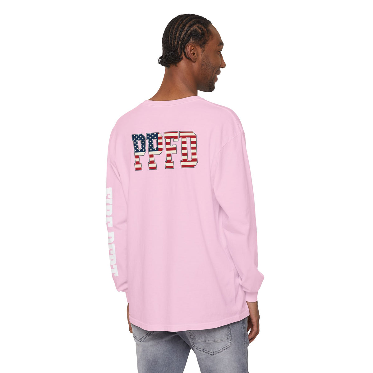 T-Shirt PPFD Patch Front, PPDF Flag Back, FIRE DEPT Left Sleeve
