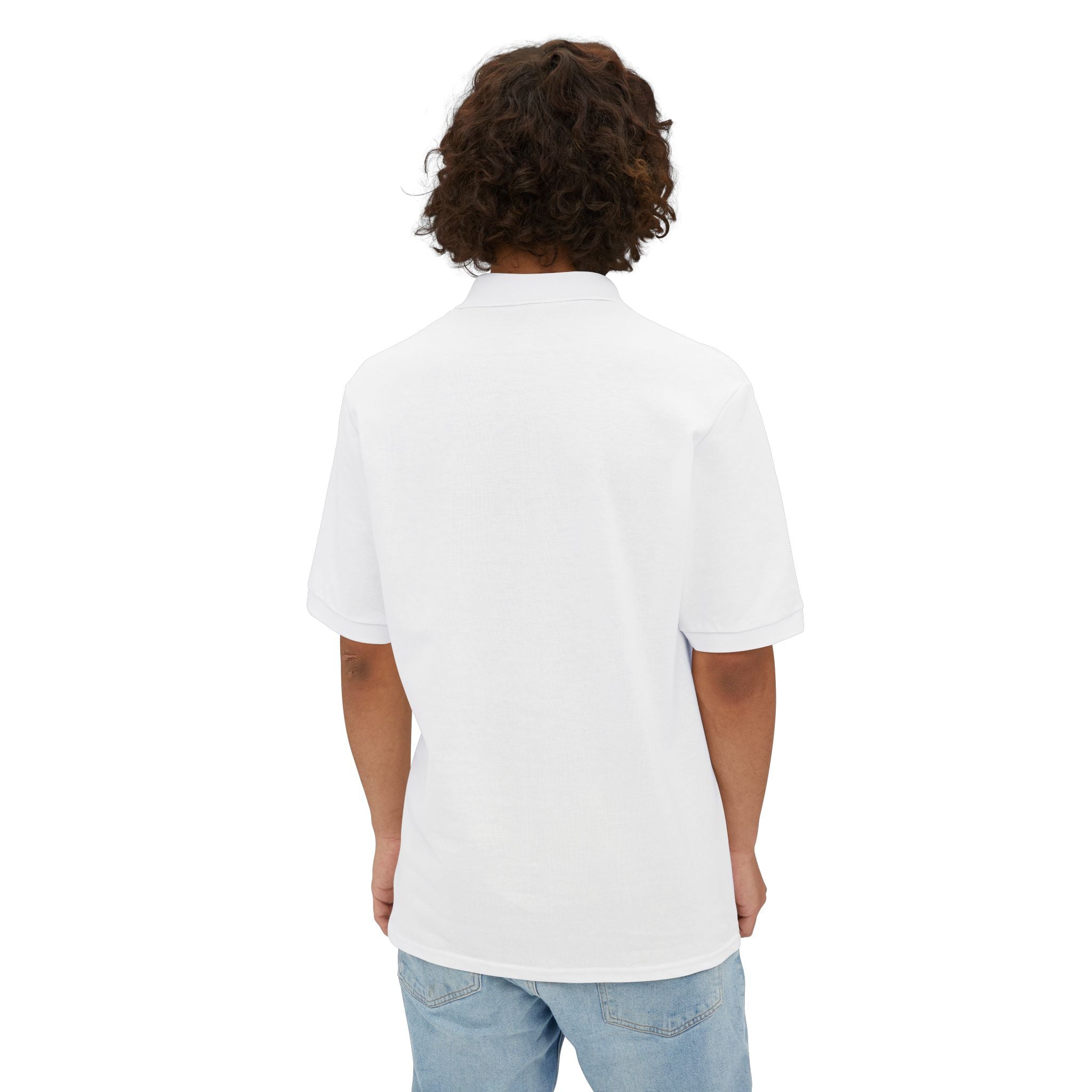 Jerzees Men's Polo Shirt with Fire Department Patch Chest Logo Only