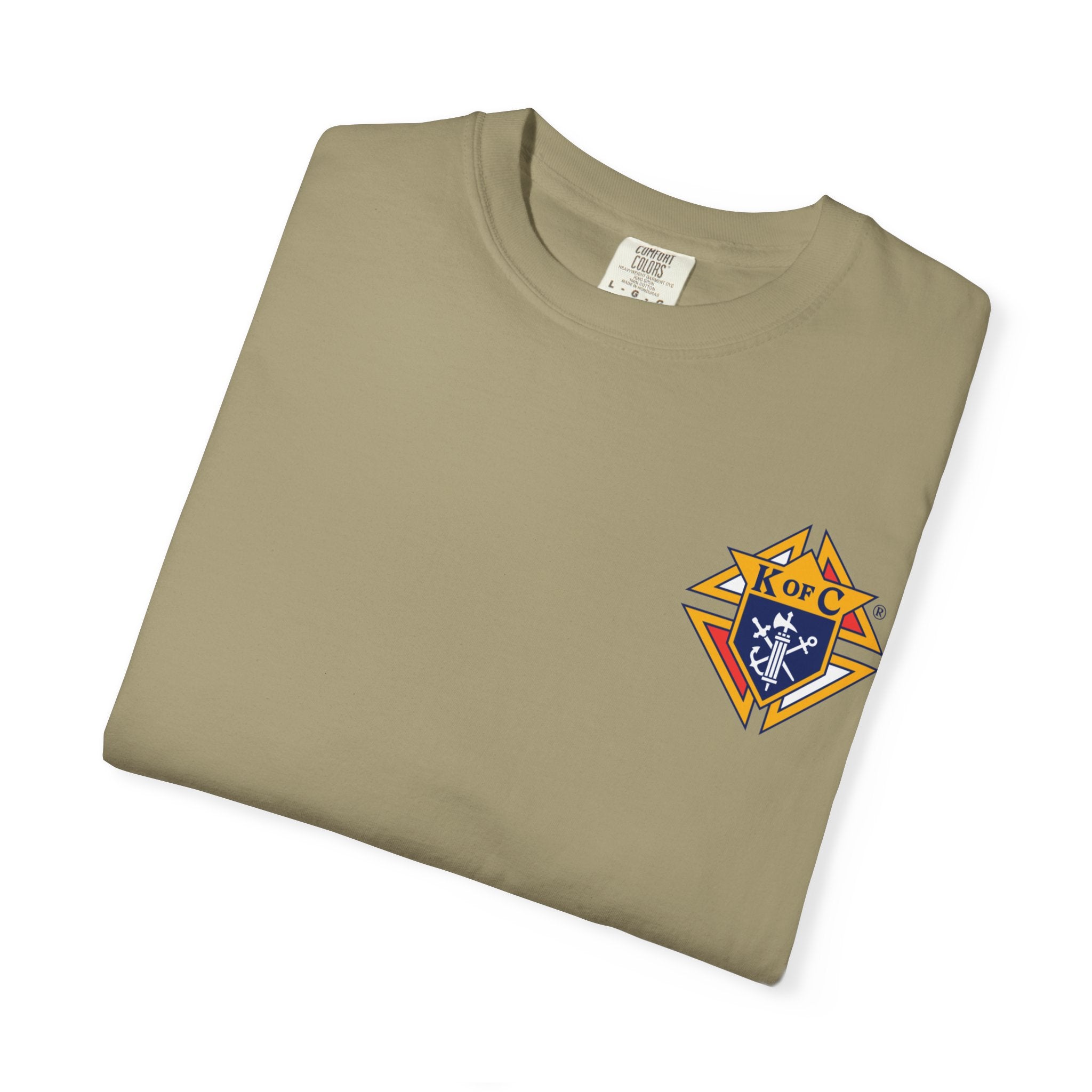 (Comfort Colors) Knights of Columbus Full Color Logo Front and Back