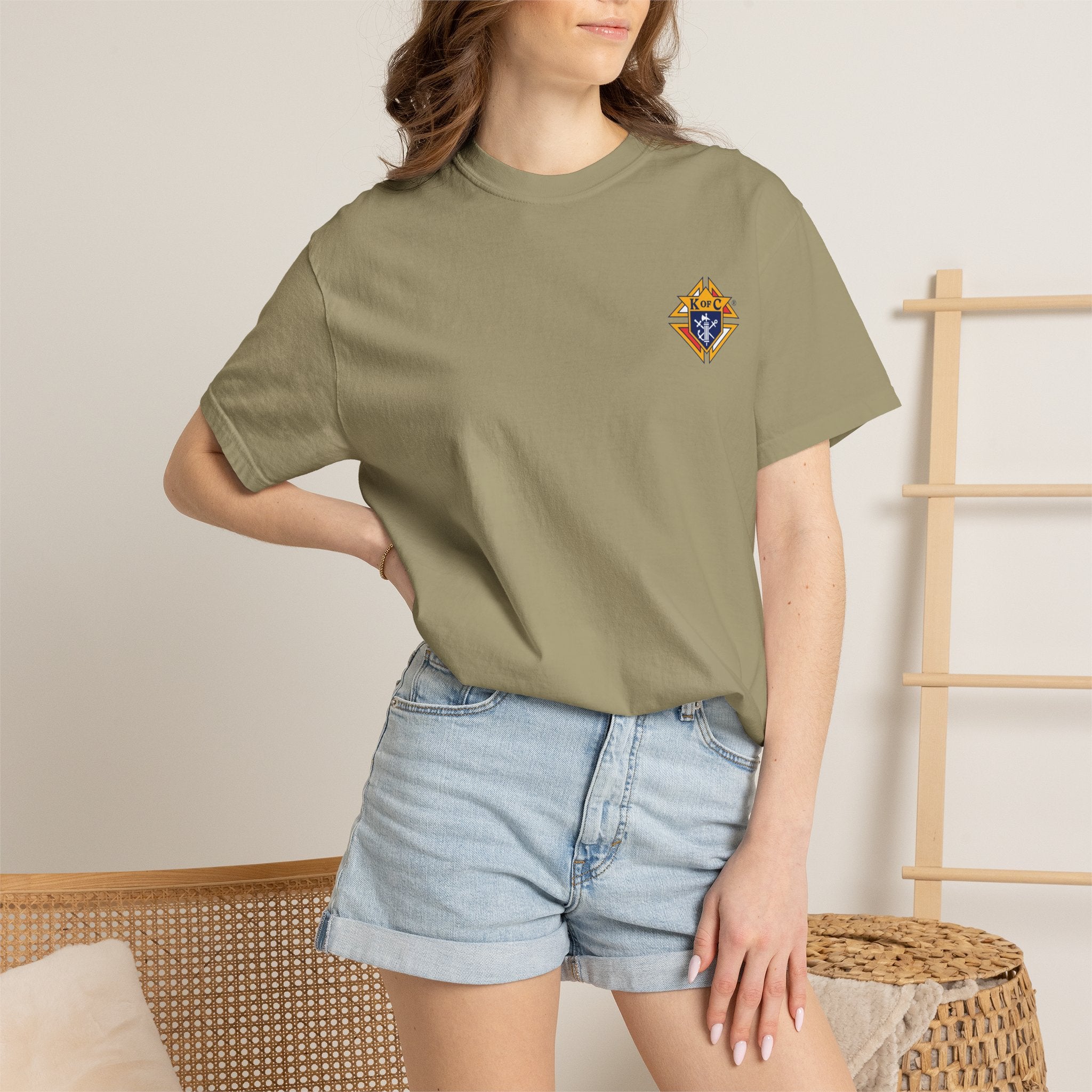 (Comfort Colors) Knights of Columbus Full Color Logo Front and Back