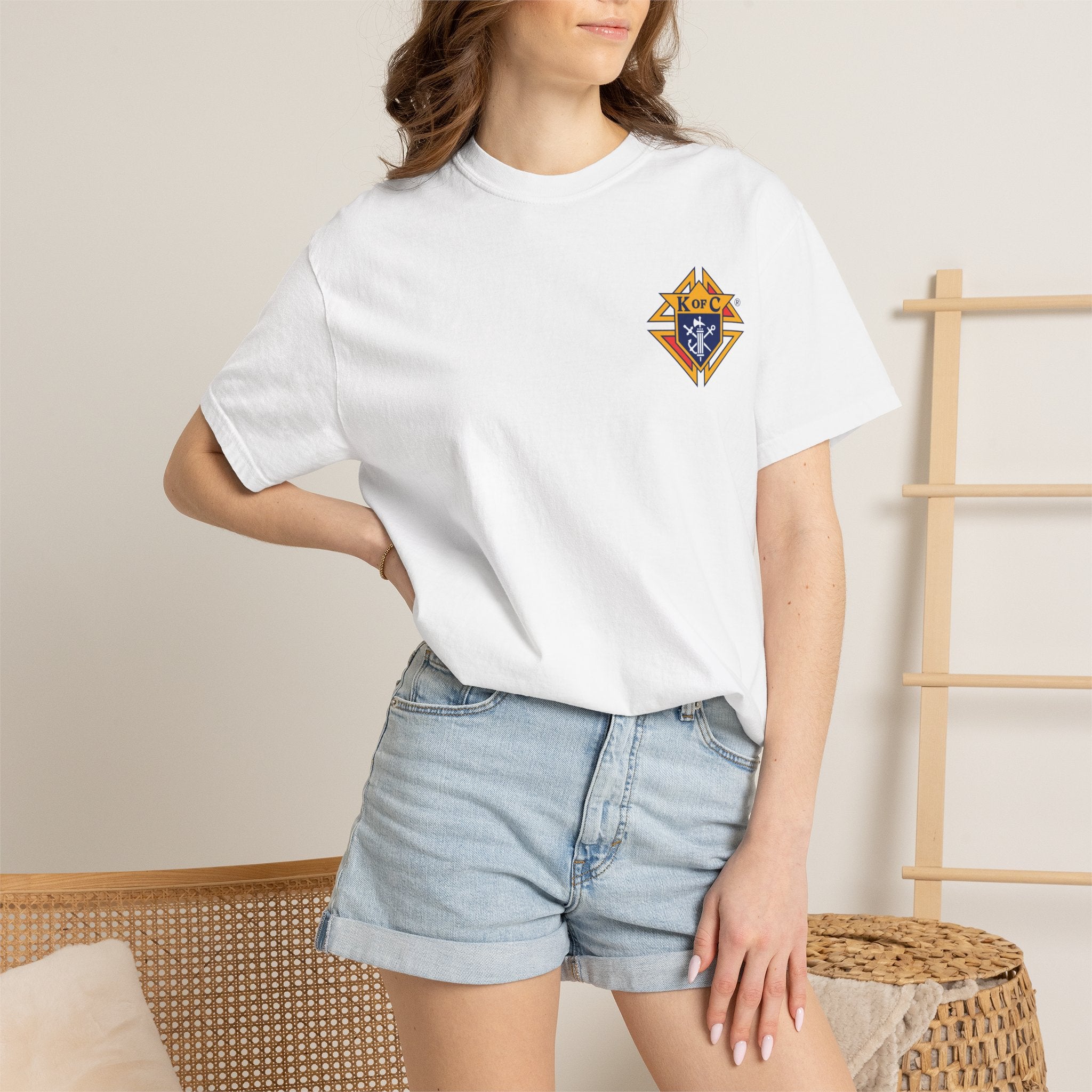 (Comfort Colors) Knights of Columbus Full Color Logo Front and Back