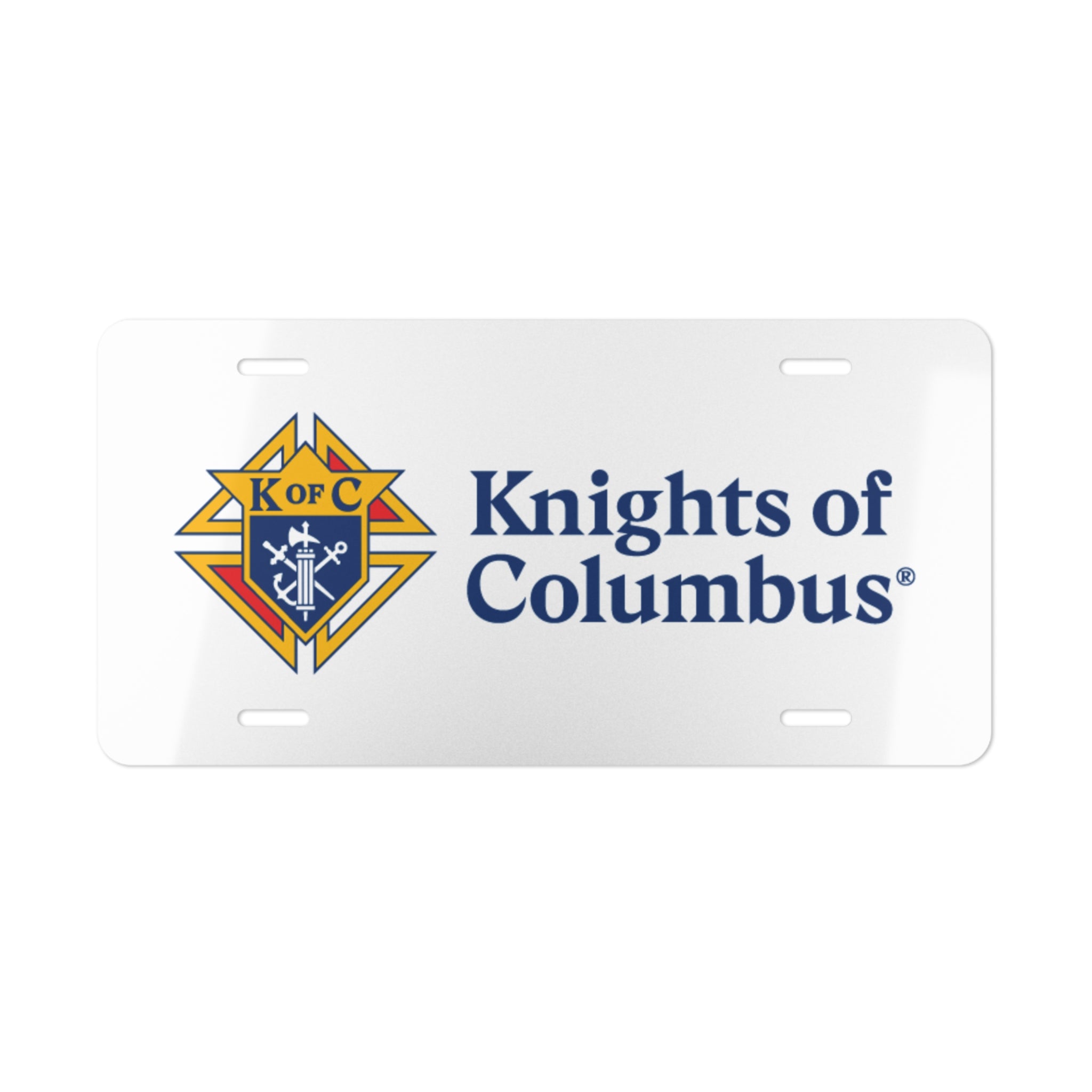 Knights of Columbus Logo Vanity Plate — Aluminum License Plate