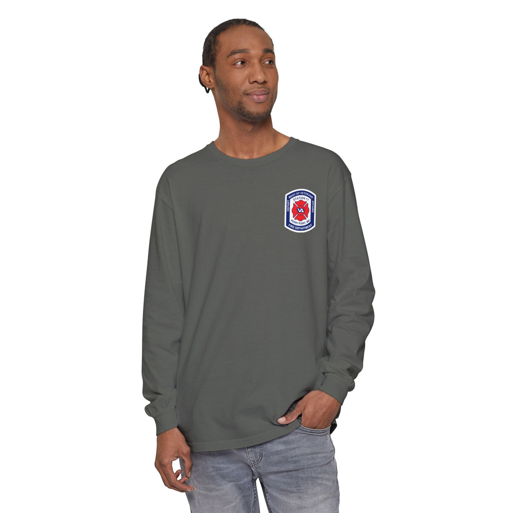 Firefighter Badge Long Sleeve T-Shirt PPFD Patch Front Only