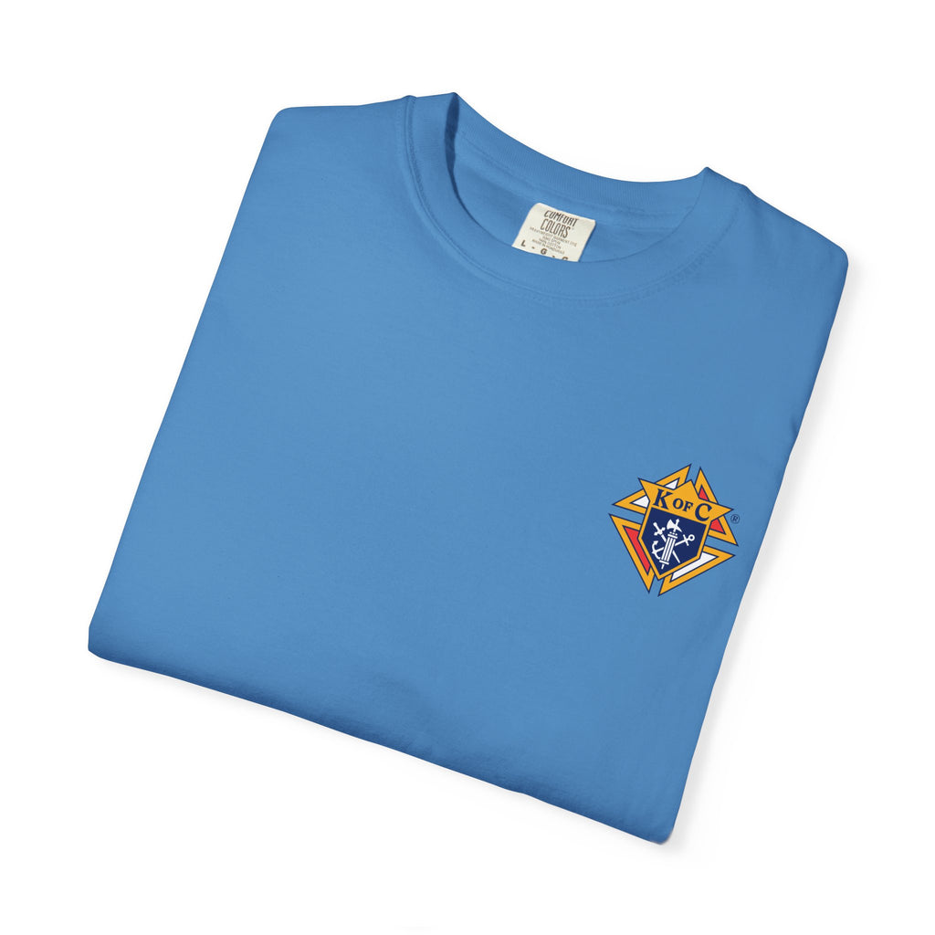 (Comfort Colors) 4th Degree Knights of Columbus Full Color Logo Front, Back Left Sleeve