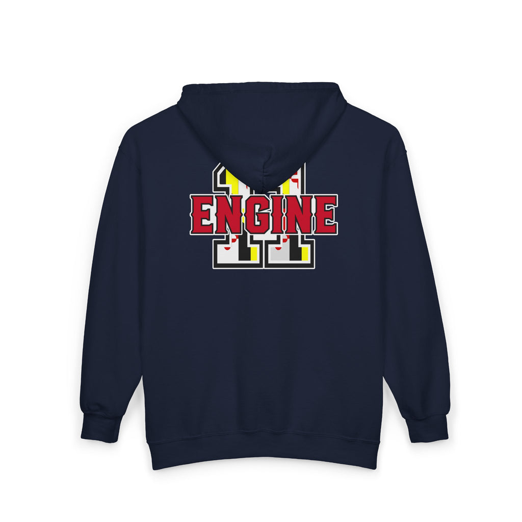 PPFD  Patch -MD Flag - Engine 11 Back  - Zip Front Hoodie