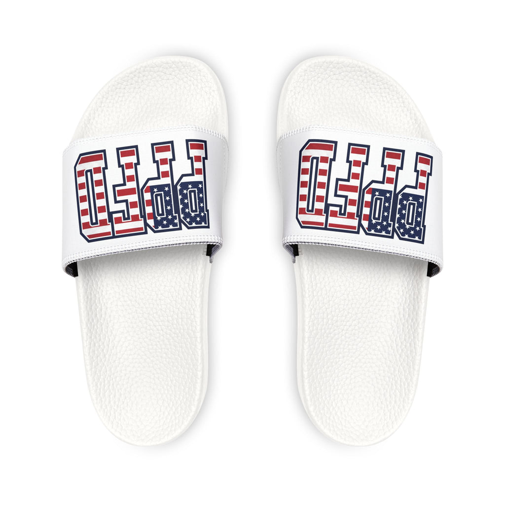 Men's Slide Sandals — Patriotic USA Flag PPFD Removable-Strap Pool Slides