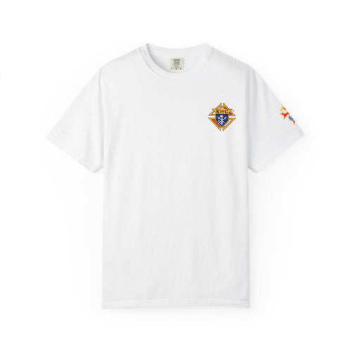 (Comfort Colors) 4th Degree Knights of Columbus Full Color Logo Front, Back Left Sleeve