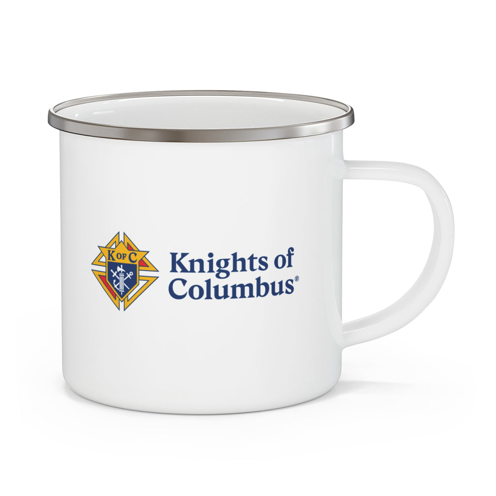 Knights of Columbus Enamel Camping Mug — Two Logo Mug 12oz