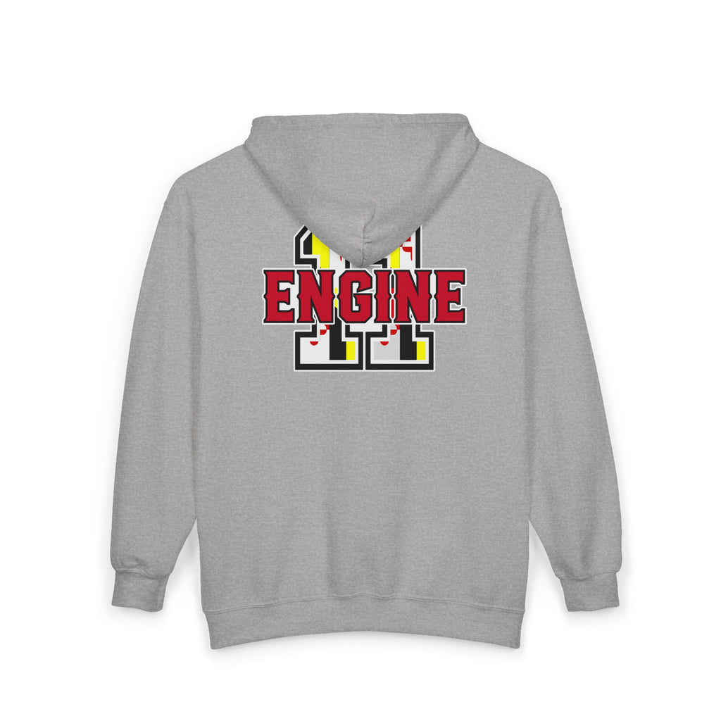 PPFD  Patch -MD Flag - Engine 11 Back  - Zip Front Hoodie