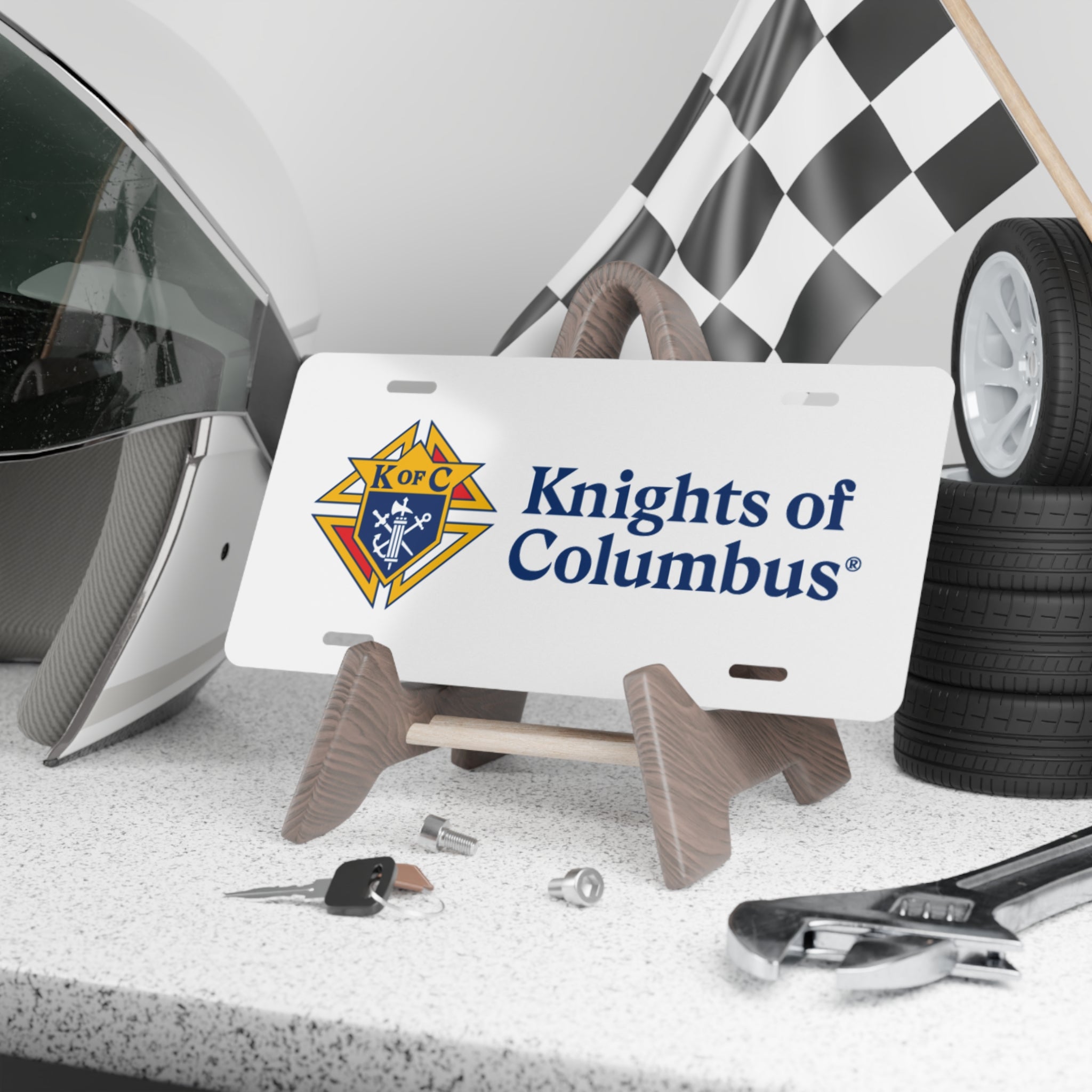 Knights of Columbus Logo Vanity Plate — Aluminum License Plate