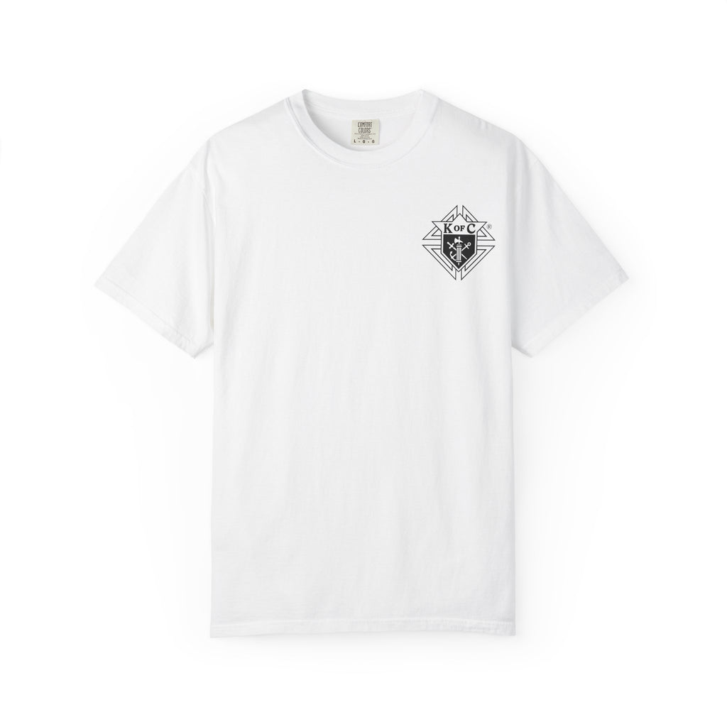 (Comfort Colors) Knights of Columbus White Logo T-Shirt