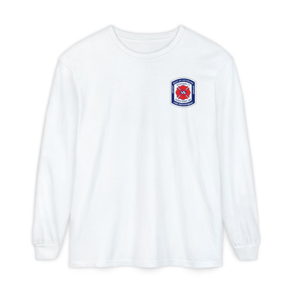 Firefighter Badge Long Sleeve T-Shirt PPFD Patch Front Only