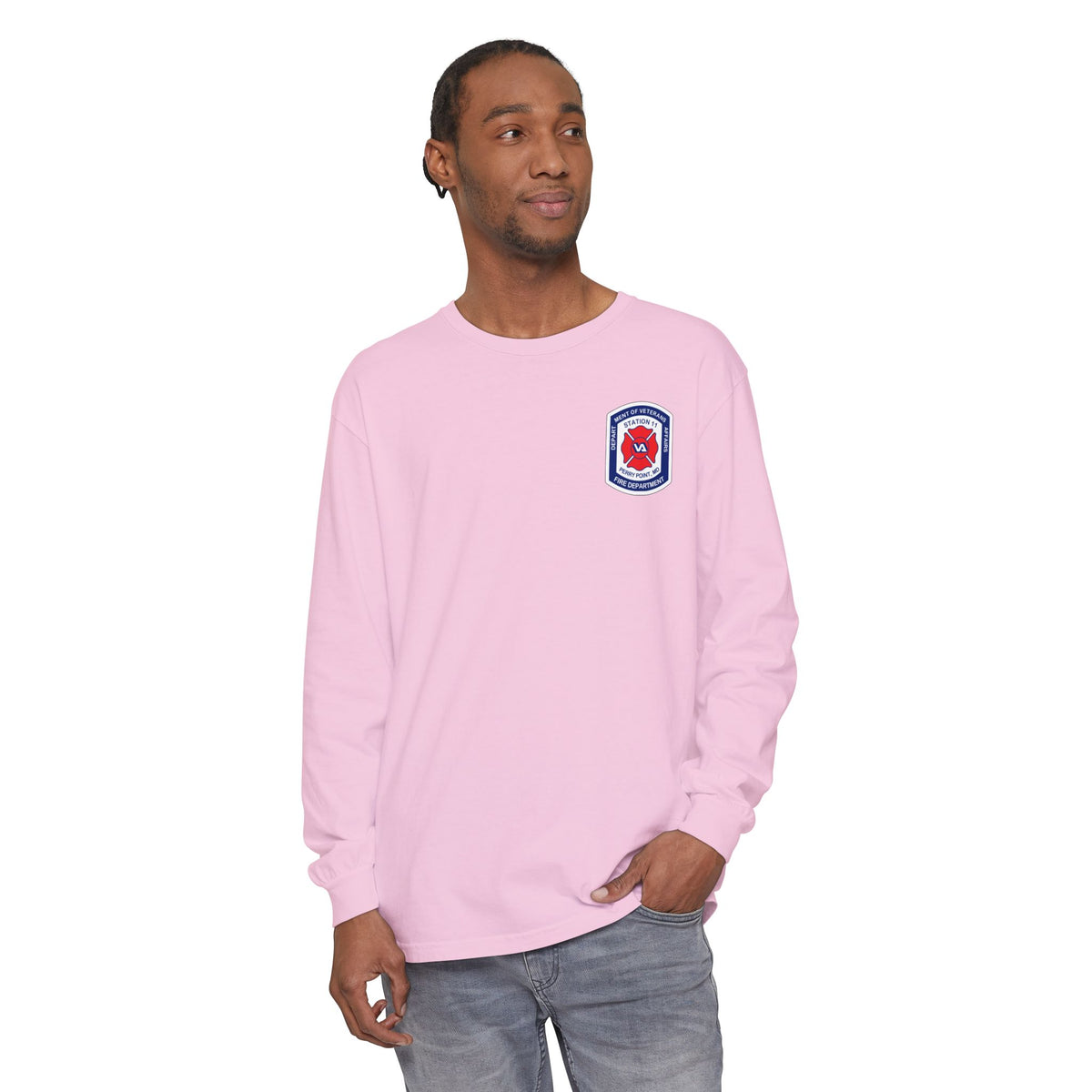 Firefighter Badge Long Sleeve T-Shirt PPFD Patch Front Only