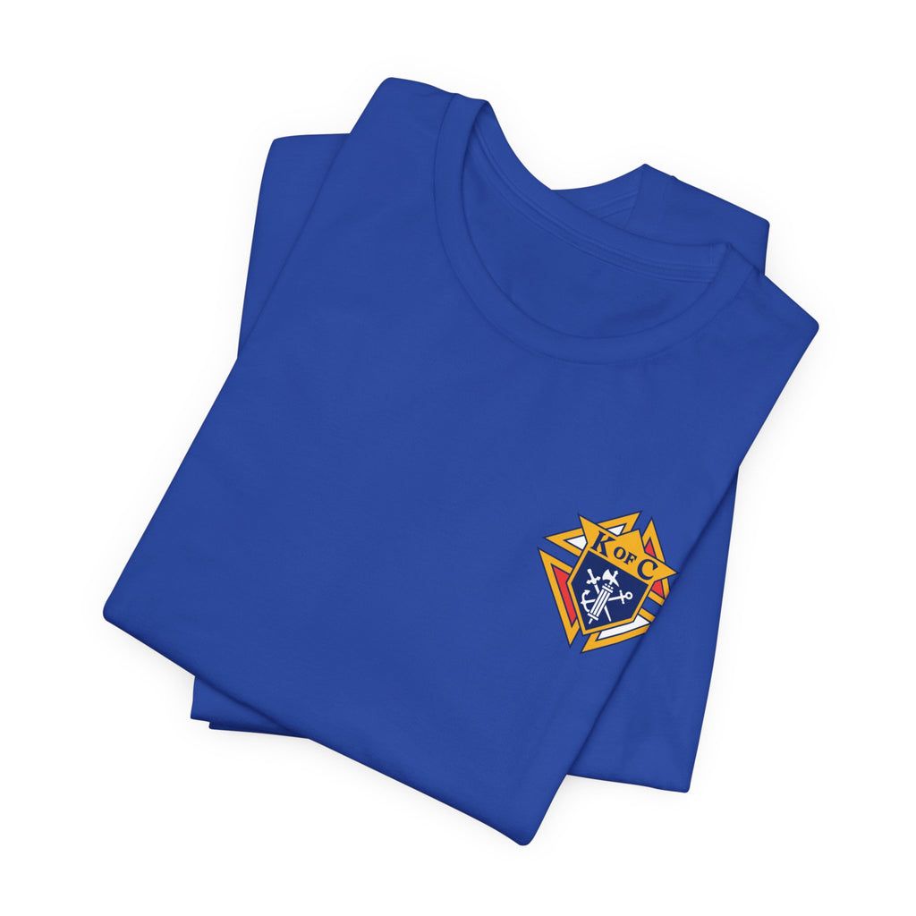 (Bella Canvas) 4th Degree Knights of Columbus Full Color Logo Front and Back, Left Sleeve