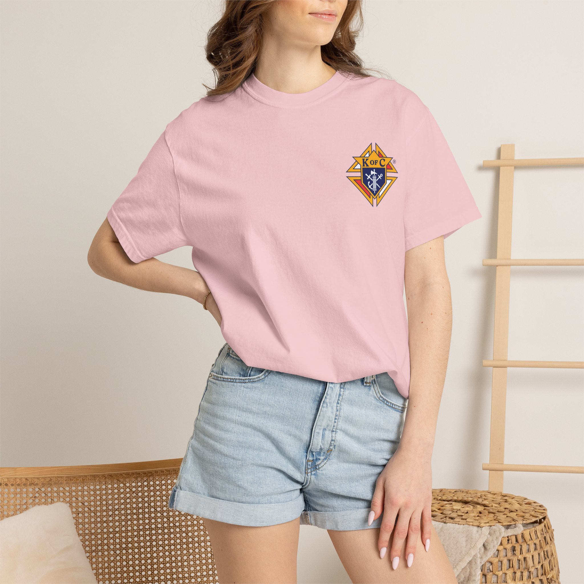 (Comfort Colors) Knights of Columbus Full Color Logo Front and Back