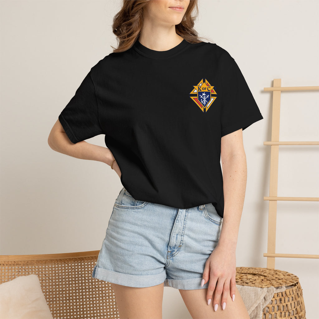 (Comfort Colors) Knights of Columbus Full Color Logo Front and Back