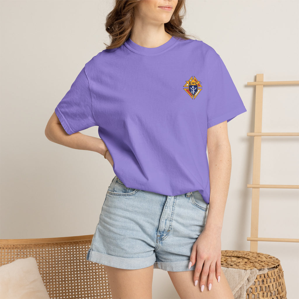 (Comfort Colors) Knights of Columbus Full Color Logo Front and Back