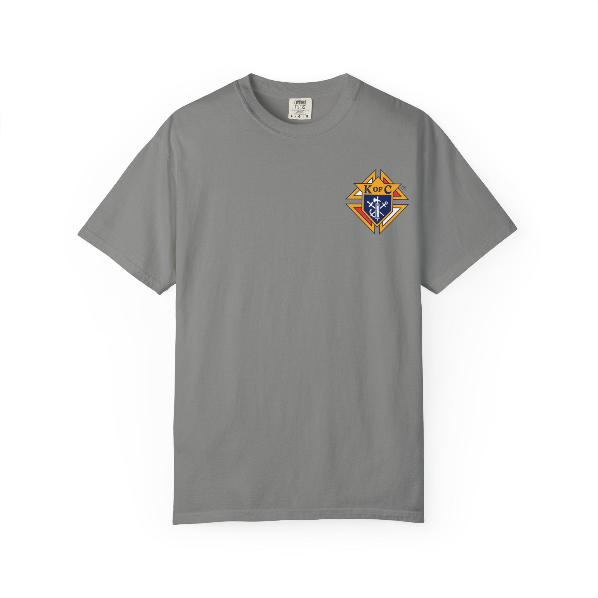 (Comfort Colors) Knights of Columbus Full Color Logo Front and Back