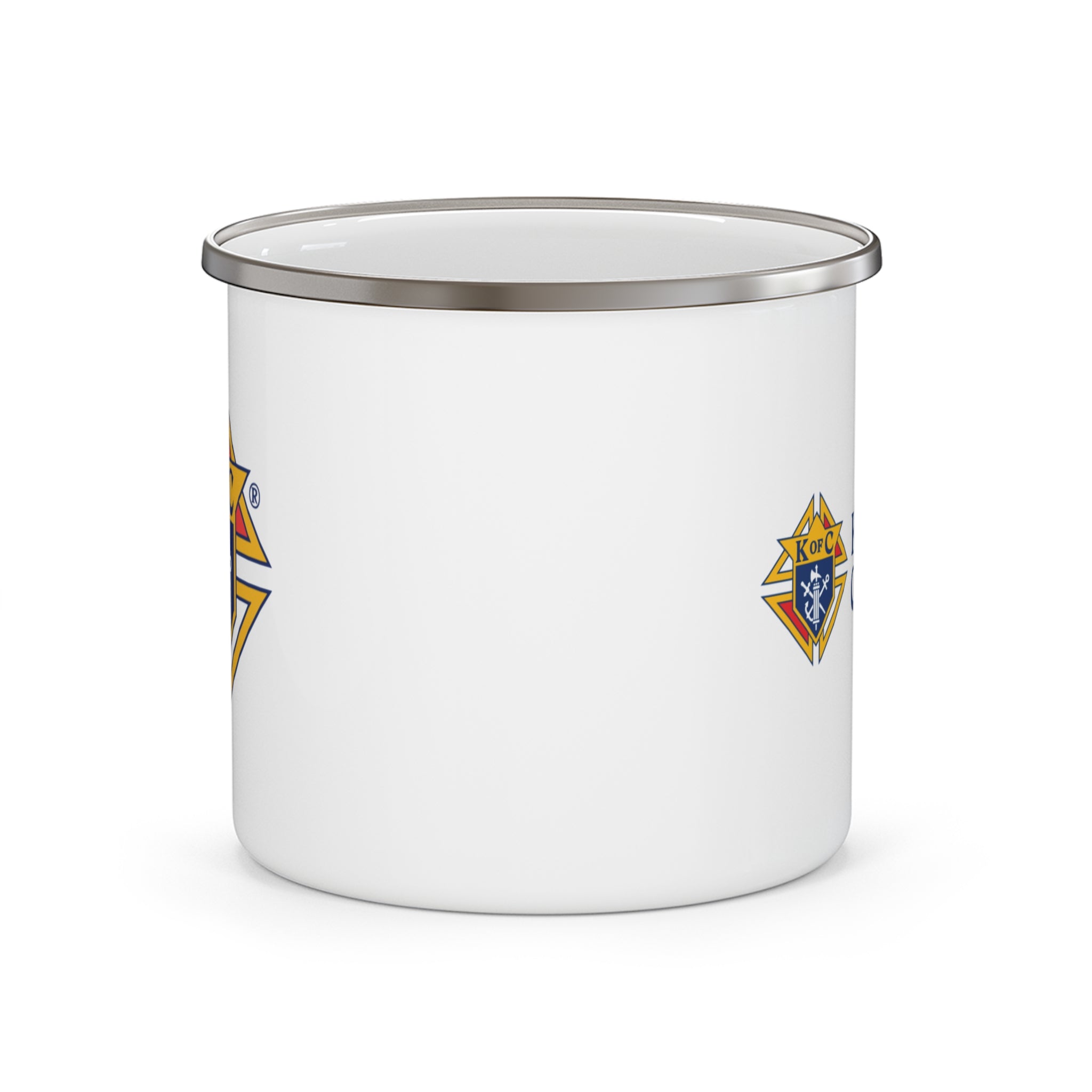 Knights of Columbus Enamel Camping Mug — Two Logo Mug 12oz