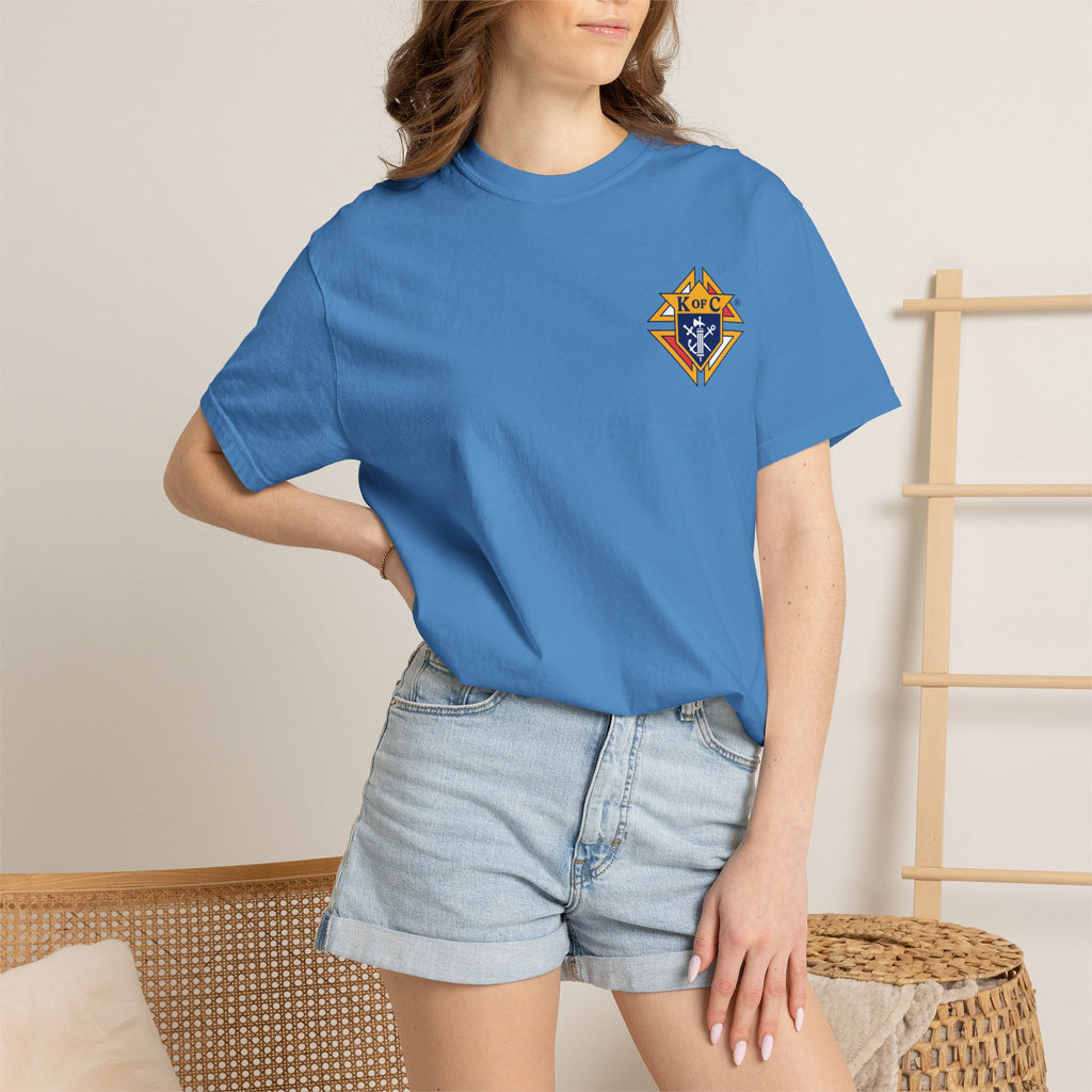 (Comfort Colors) Knights of Columbus Full Color Logo Front and Back