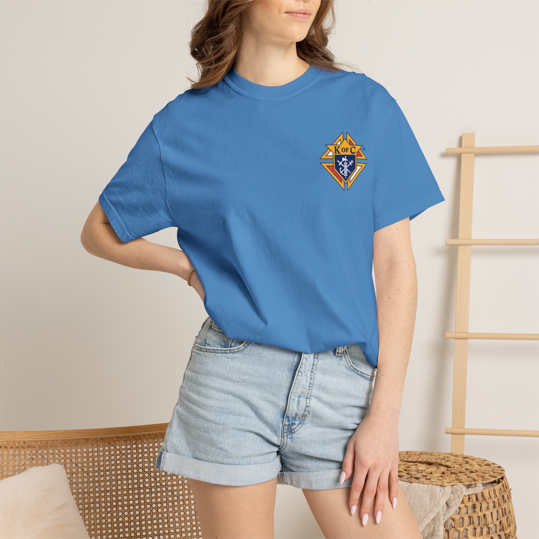 (Comfort Colors) Knights of Columbus Full Color Logo Front and Back