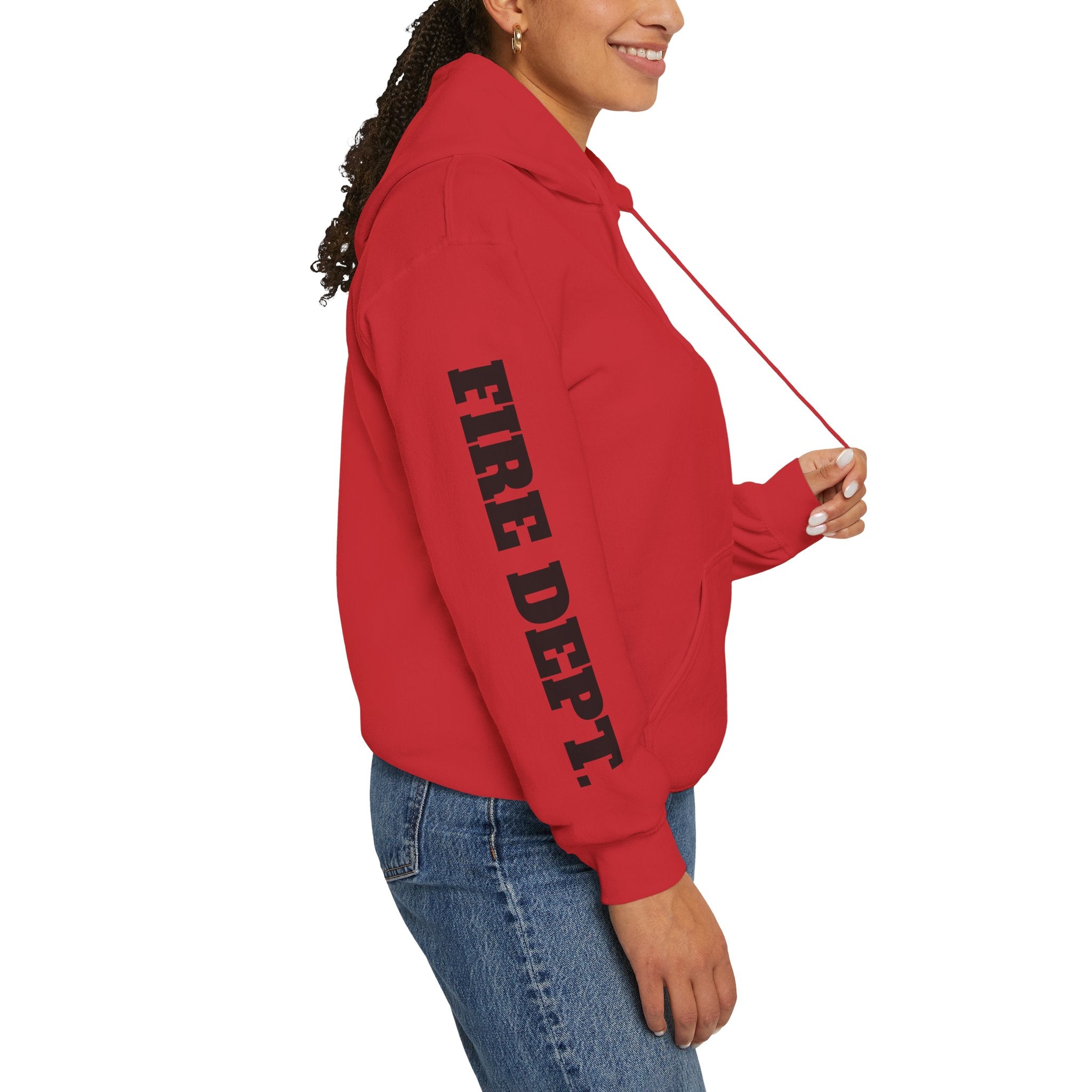 PPFD Patch Hoodie - PPFD 11 Back - FIRE DEPT. Sleeve - Hooded Sweatshirt