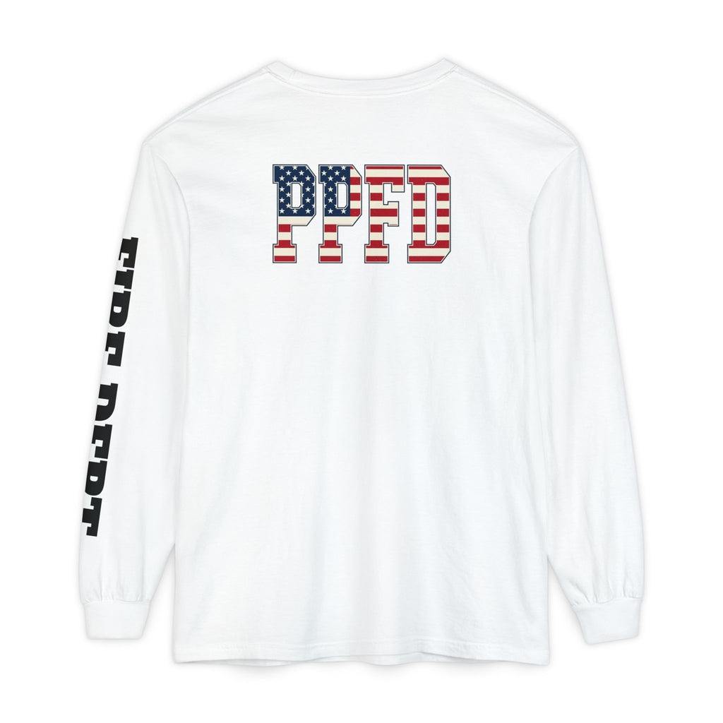 T-Shirt PPFD Patch Front, PPDF Flag Back, FIRE DEPT Left Sleeve