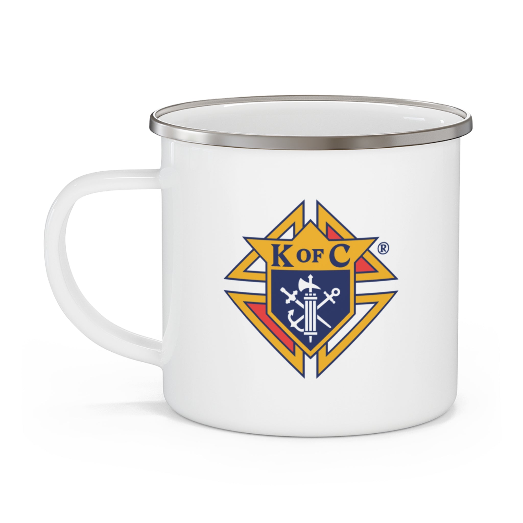 Knights of Columbus Enamel Camping Mug — Two Logo Mug 12oz