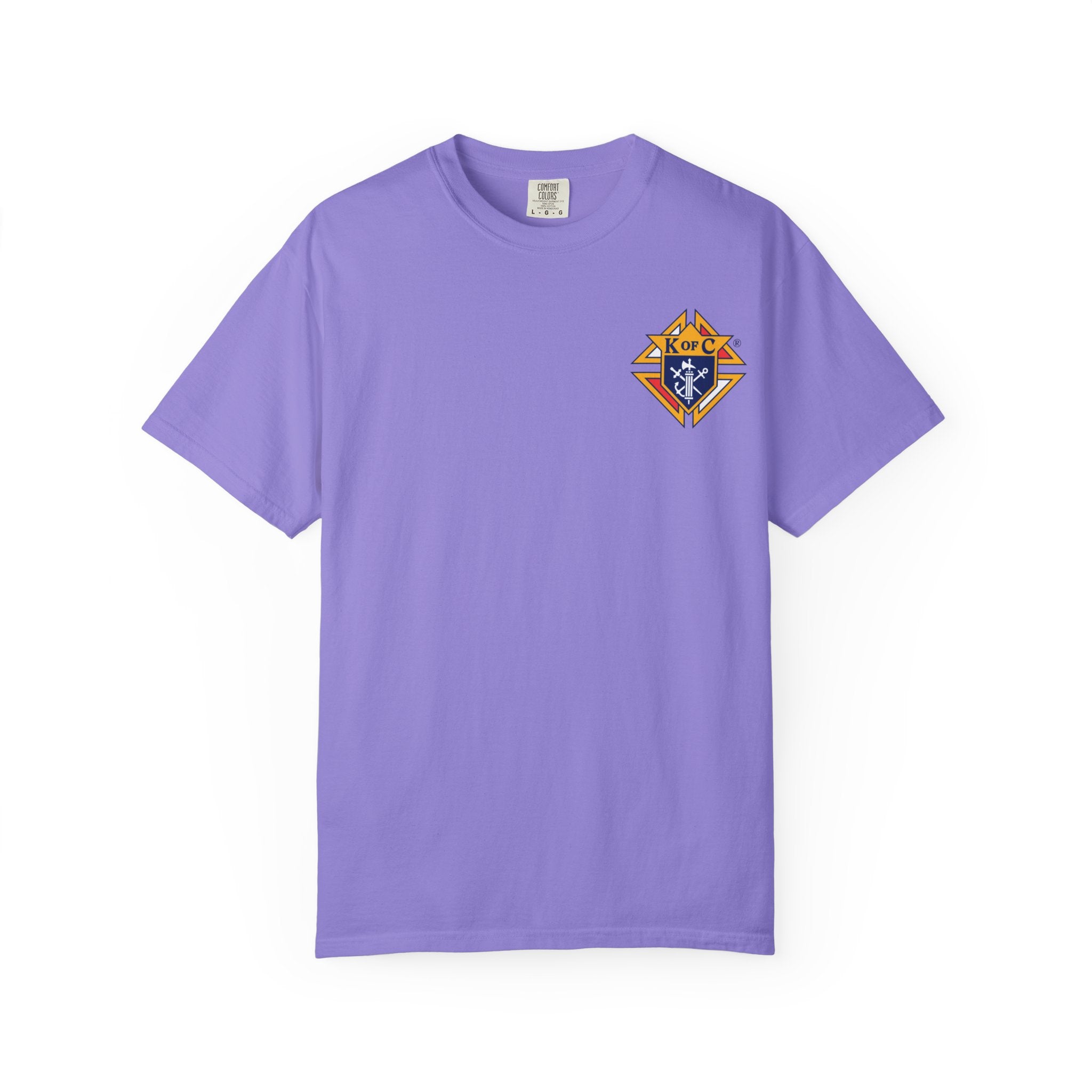 (Comfort Colors) Knights of Columbus Full Color Logo Front and Back