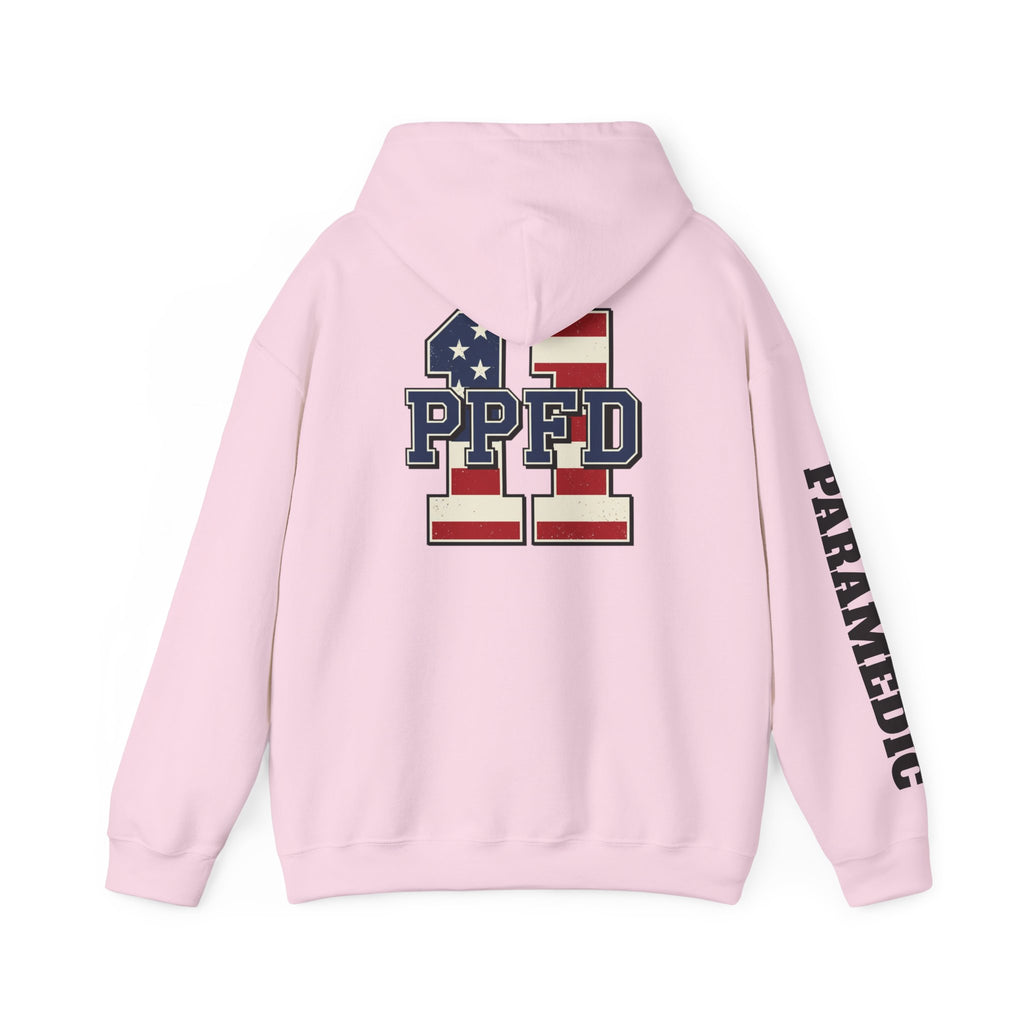 Patch Hoodie - PPFD 11 Back - PARAMEDIC Sleeve - Hooded Sweatshirt