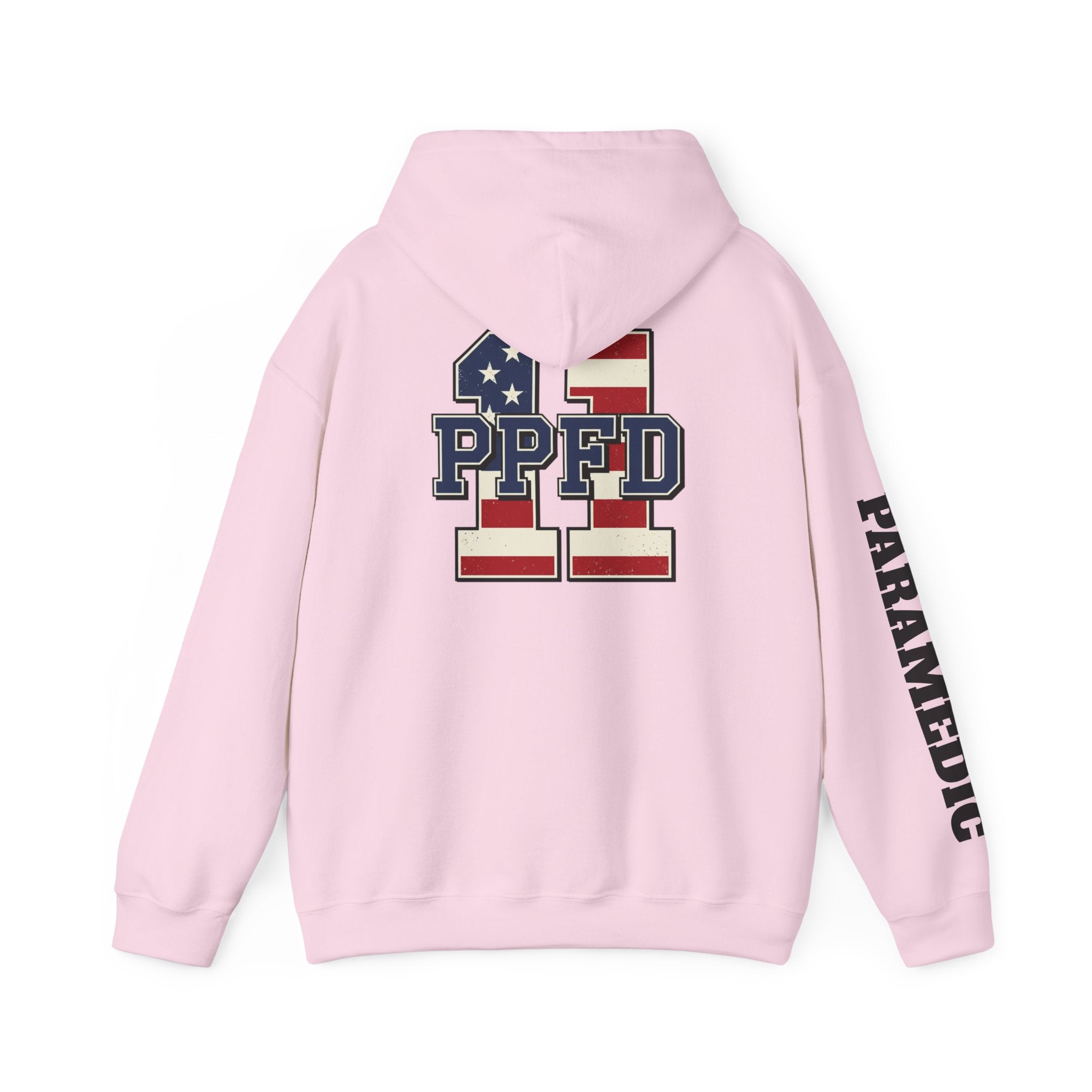 Patch Hoodie - PPFD 11 Back - PARAMEDIC Sleeve - Hooded Sweatshirt