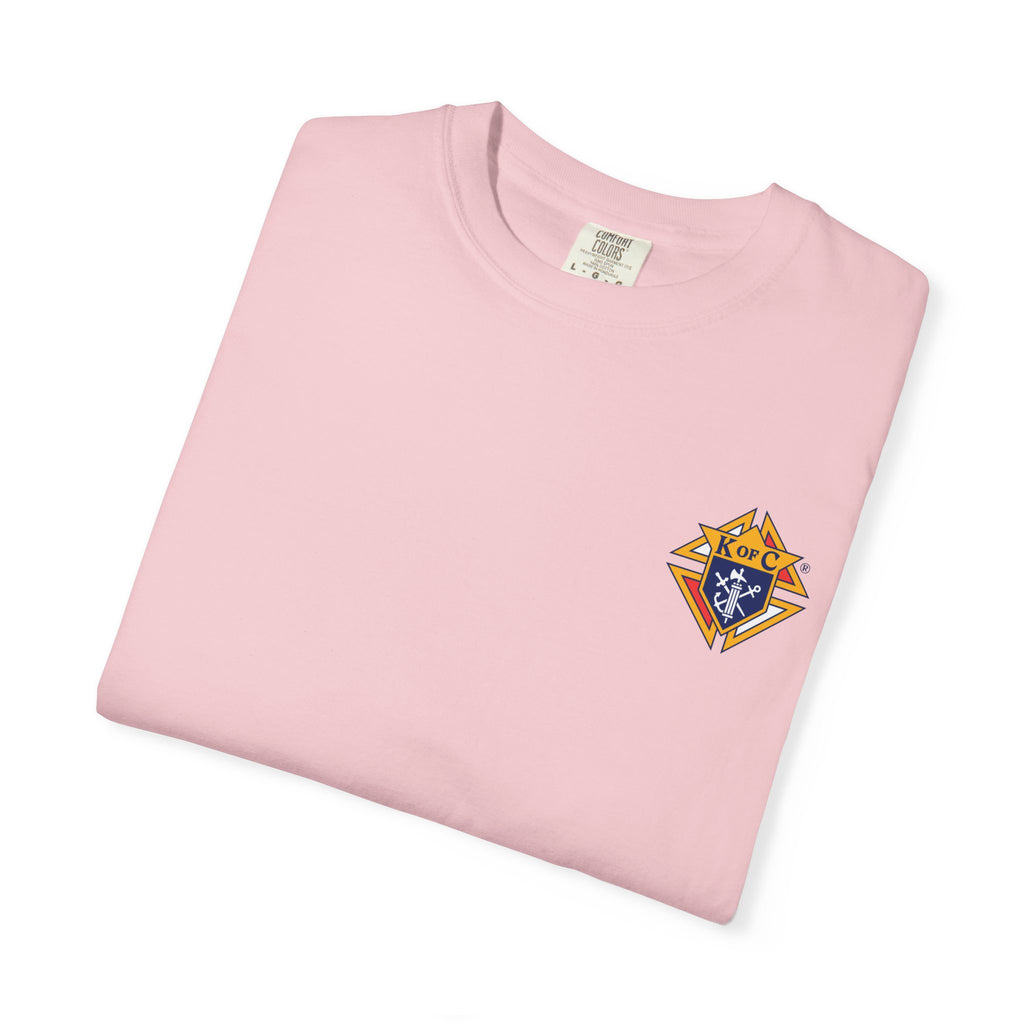 (Comfort Colors) 4th Degree Knights of Columbus Full Color Logo Front, Back Left Sleeve