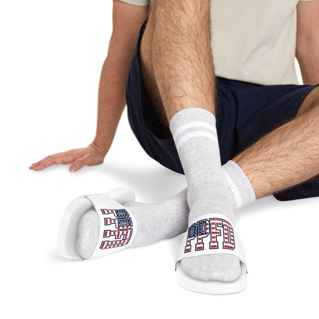 Men's Slide Sandals — Patriotic USA Flag PPFD Removable-Strap Pool Slides