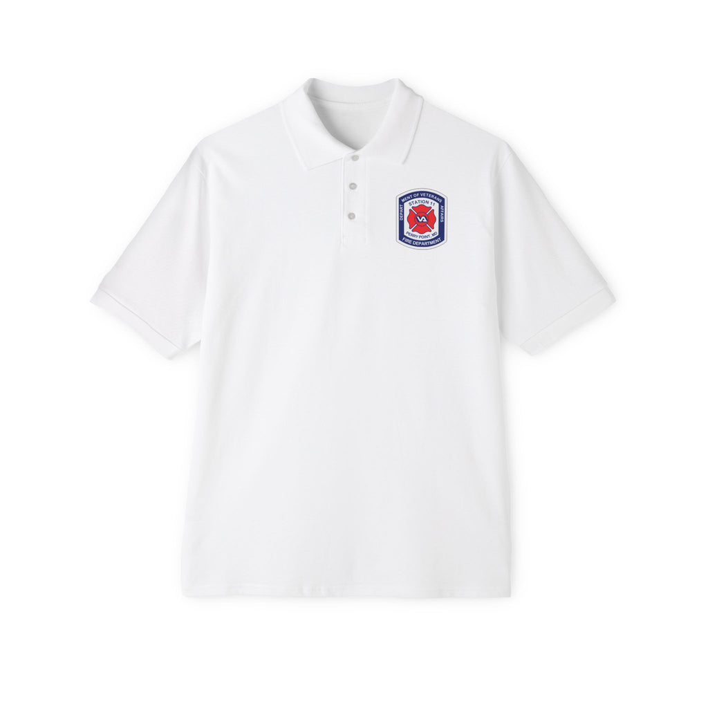 Jerzees Men's Polo Shirt with Fire Department Patch Chest Logo Only