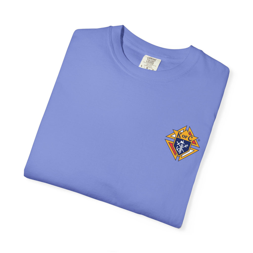 (Comfort Colors) 4th Degree Knights of Columbus Full Color Logo Front, Back Left Sleeve