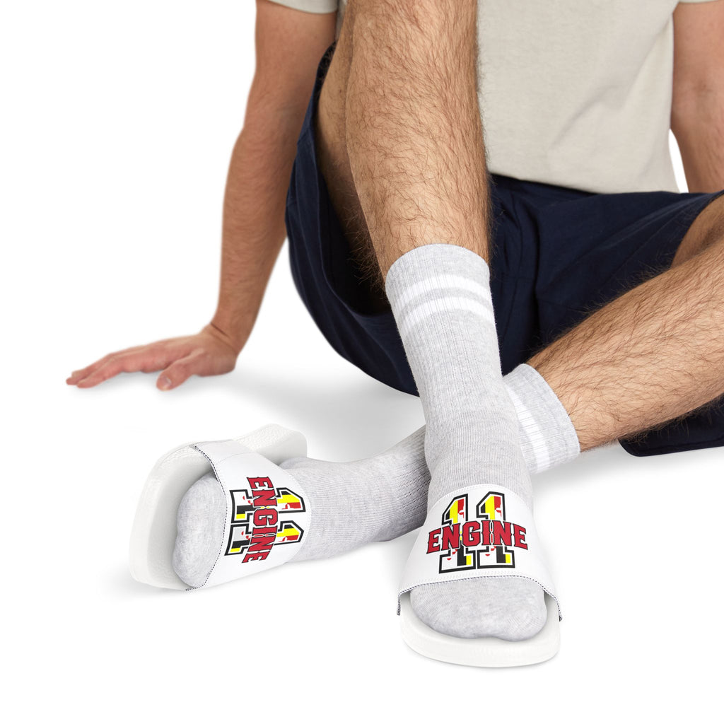 Slide Sandals — 'Engine 11_MD MFlag_Removable-Strap Pool Slides