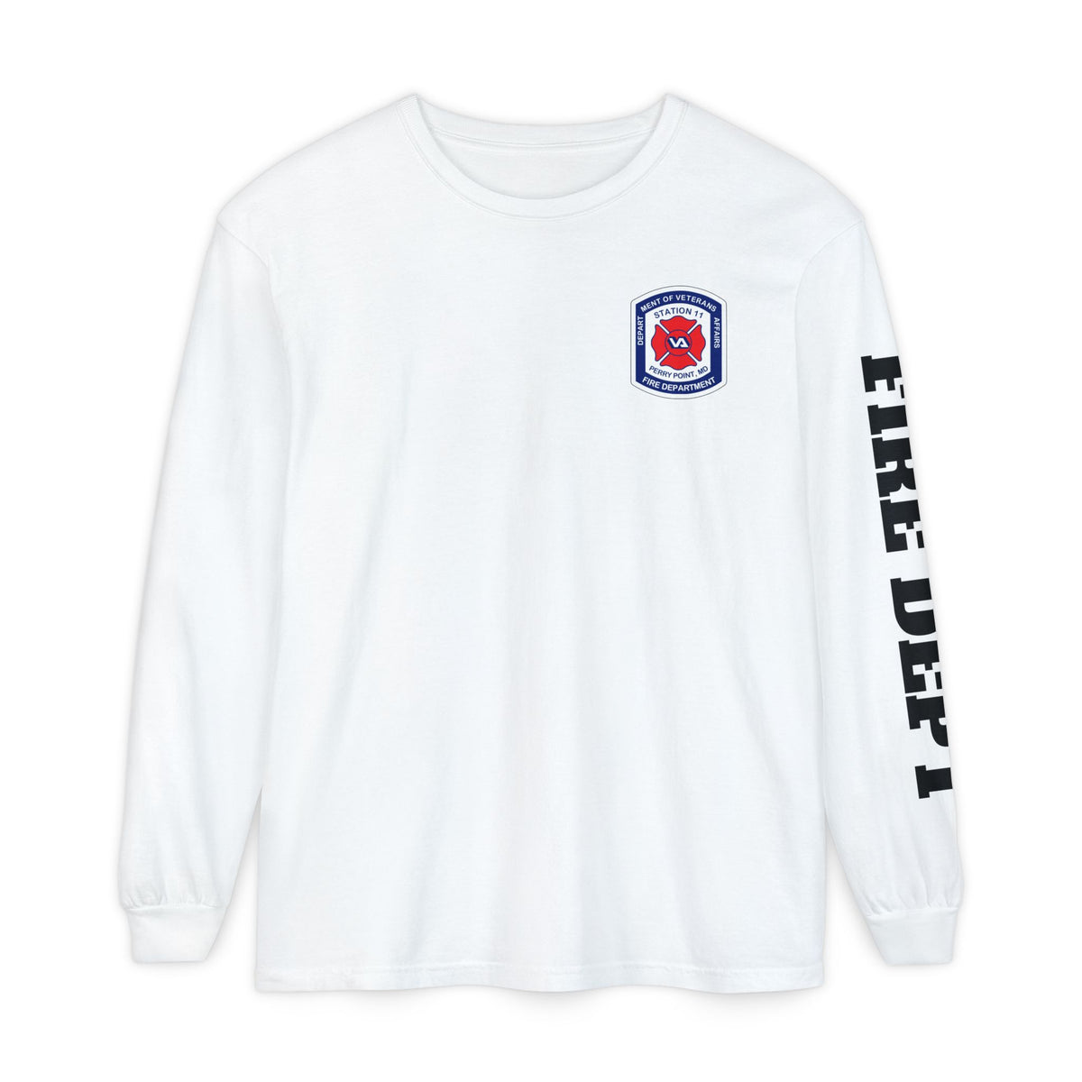 T-Shirt PPFD Patch Front, PPDF Flag Back, FIRE DEPT Left Sleeve