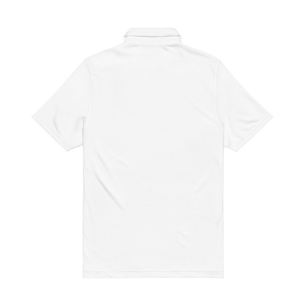 Embroidered White Polo Shirt — Classic Crest Men’s Golf & Casual Performance Shirt