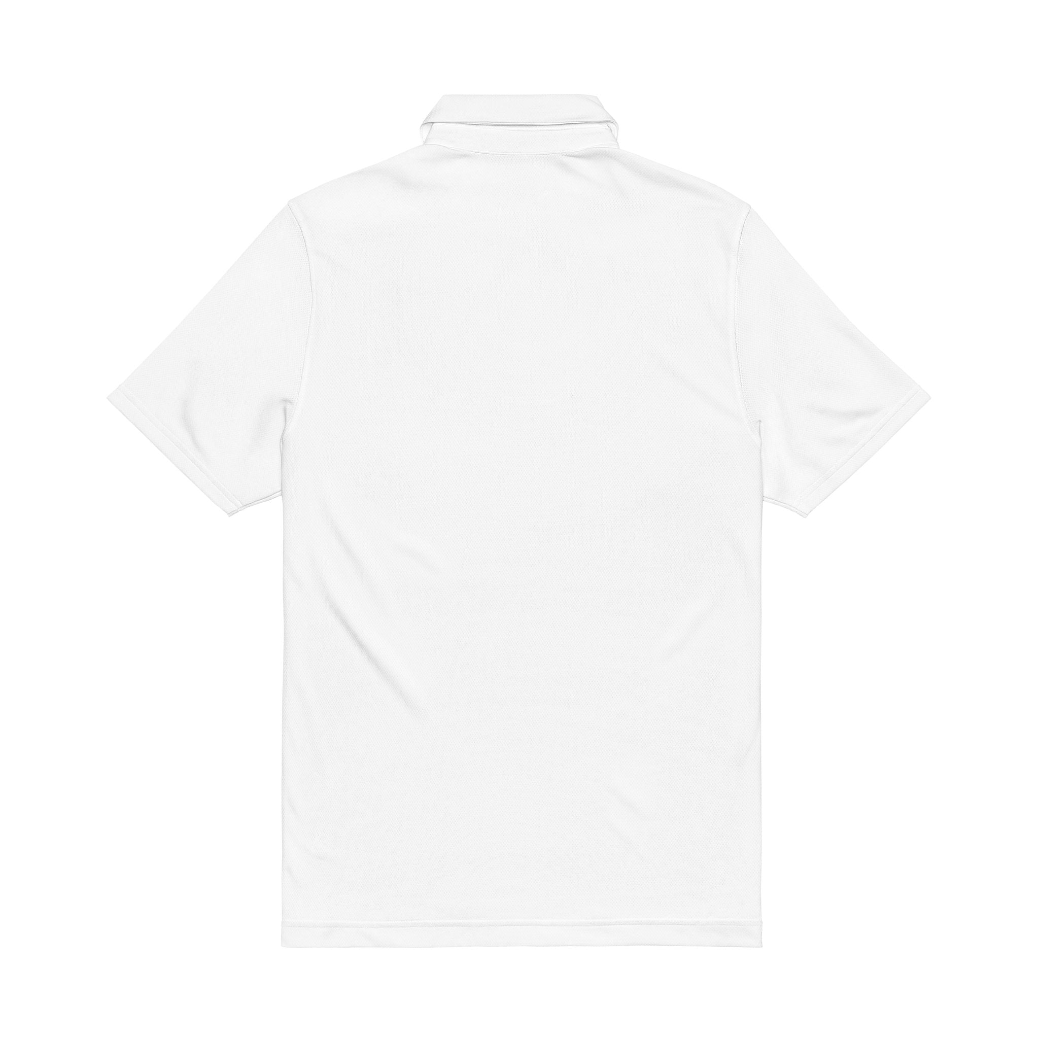 Embroidered White Polo Shirt — Classic Crest Men’s Golf & Casual Performance Shirt