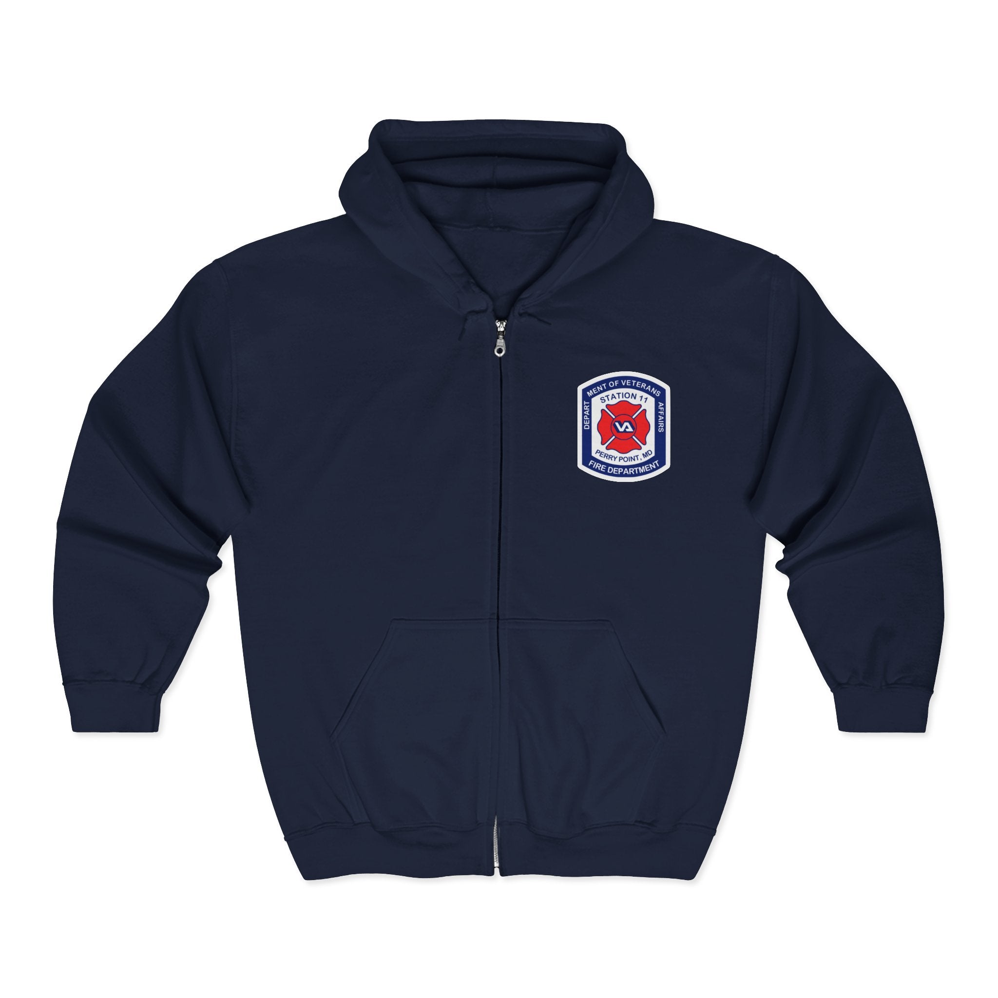 PPFD  Patch -MD Flag - Engine 11 Back  - Zip Front Hoodie