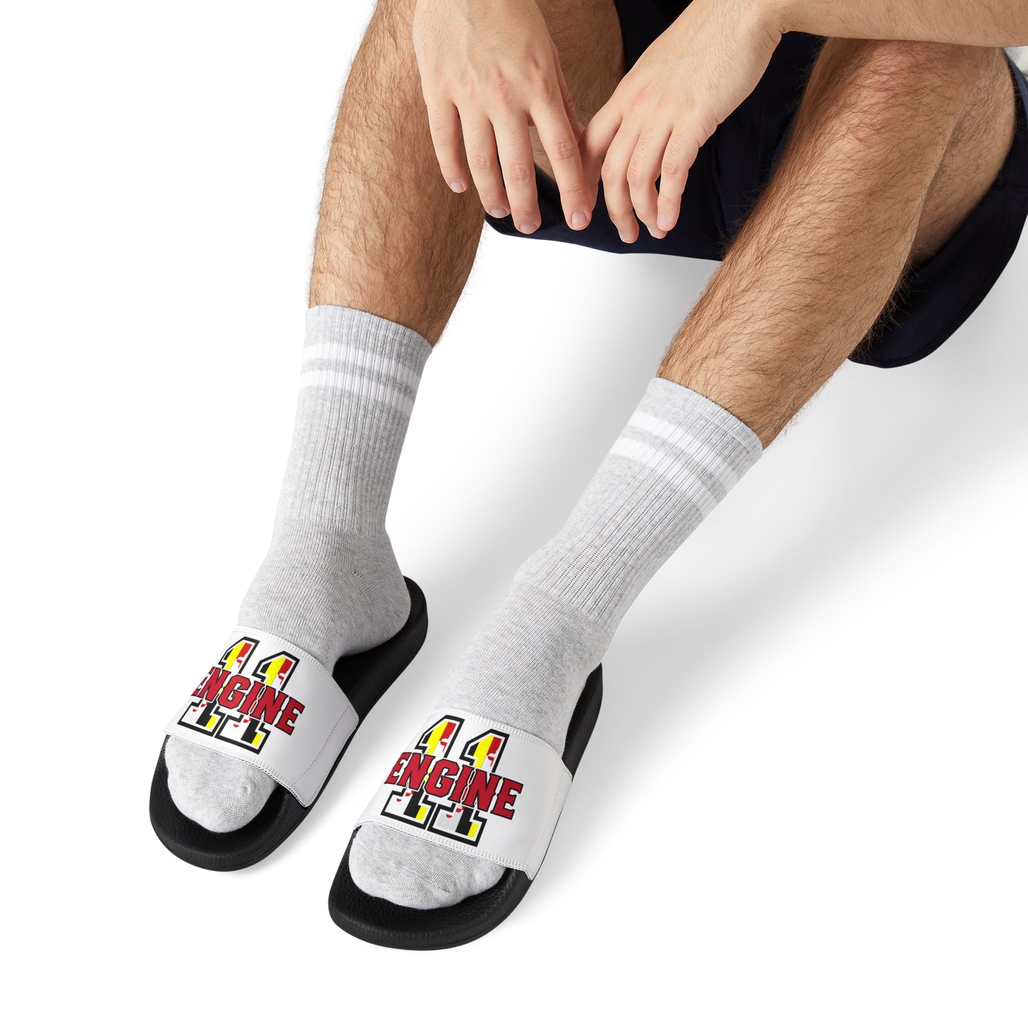 Slide Sandals — 'Engine 11_MD MFlag_Removable-Strap Pool Slides