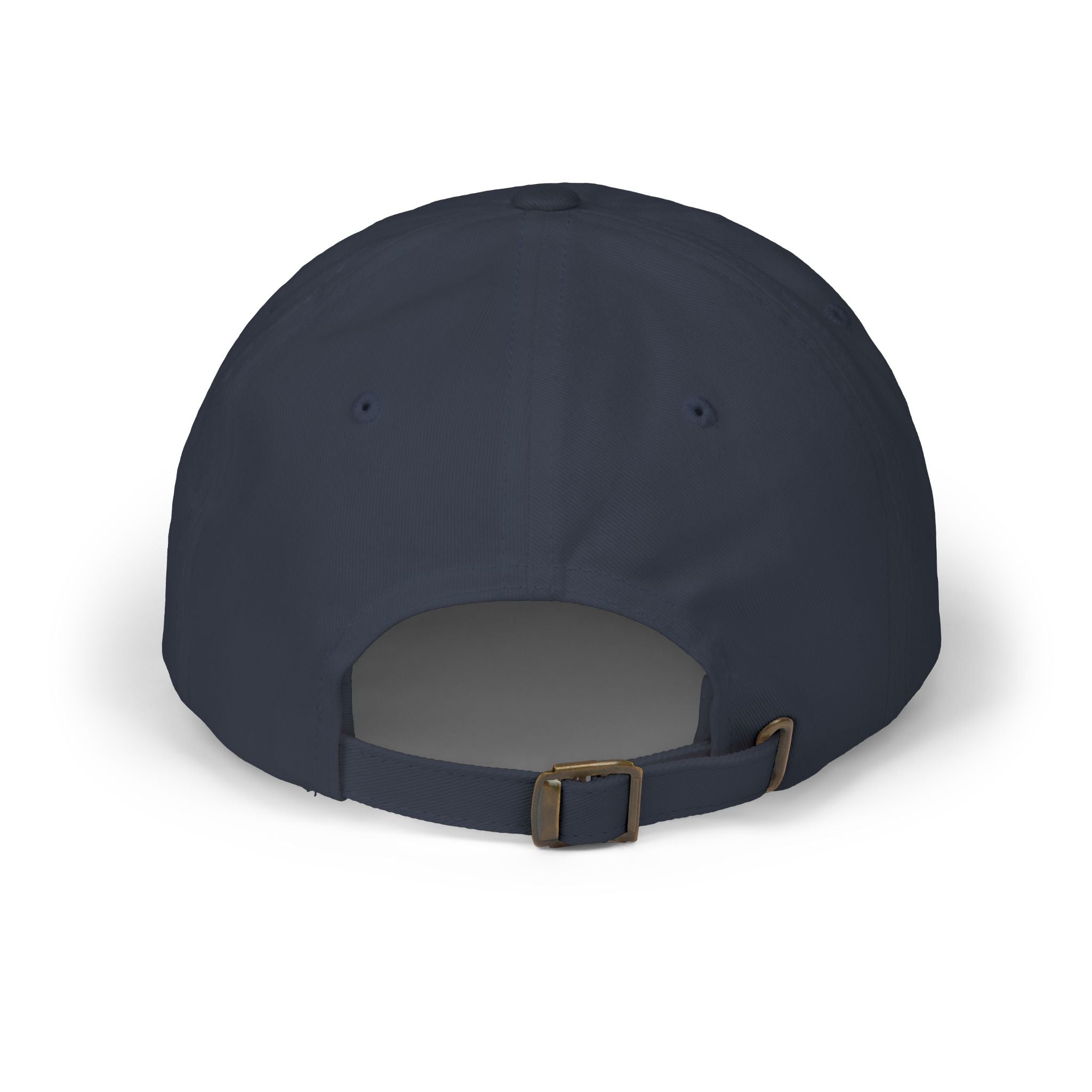 Knight Emblem EMBROIDERED — Classic White Baseball Hat with Gold & Blue Crest