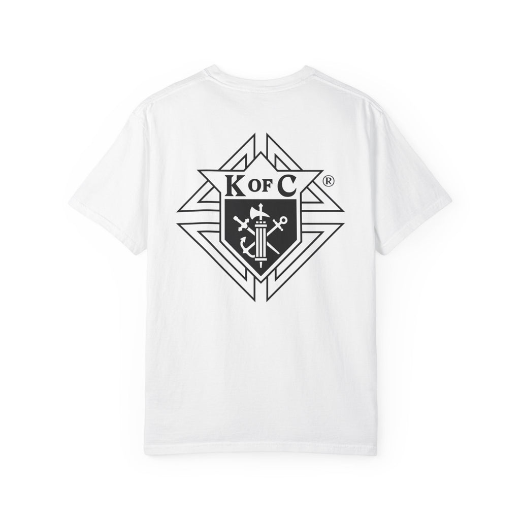 (Comfort Colors) Knights of Columbus White Logo T-Shirt