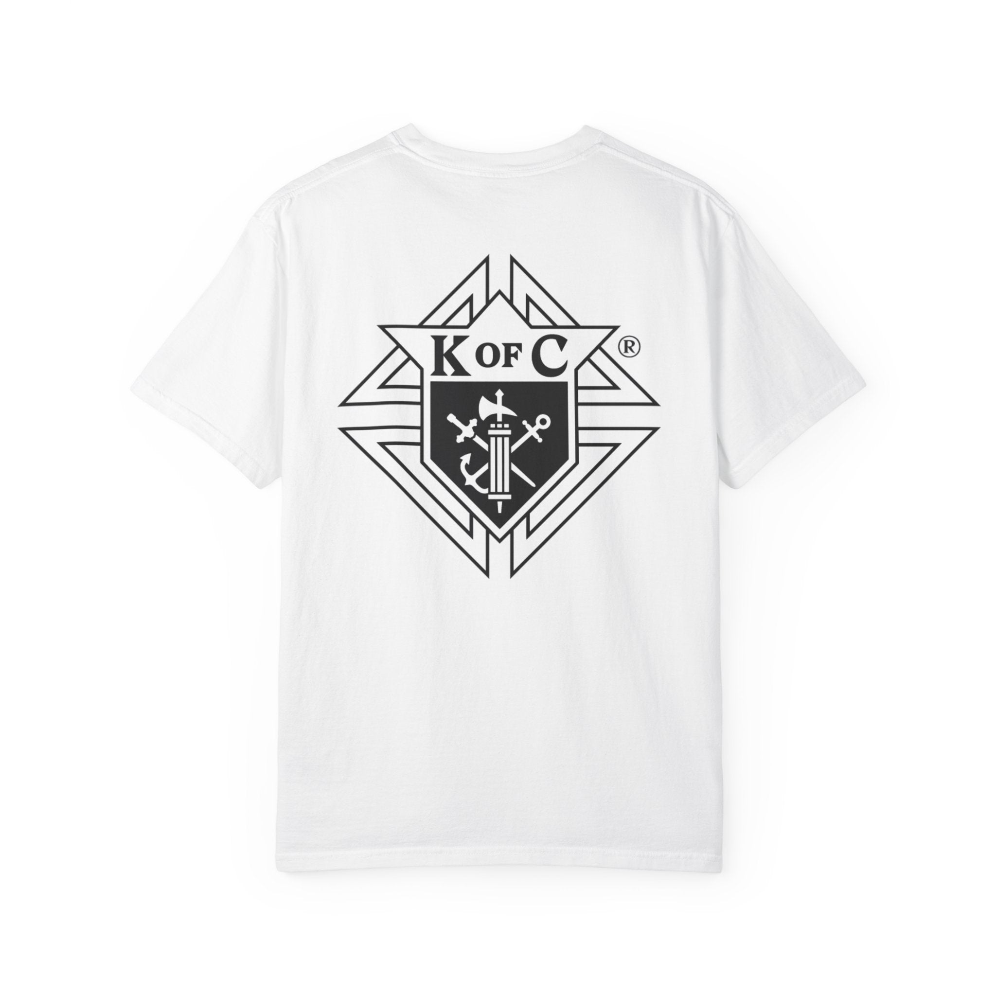 (Comfort Colors) Knights of Columbus White Logo T-Shirt