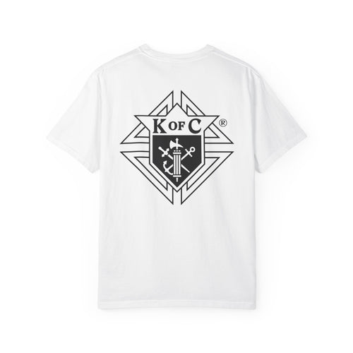 (Comfort Colors) Knights of Columbus White Logo T-Shirt