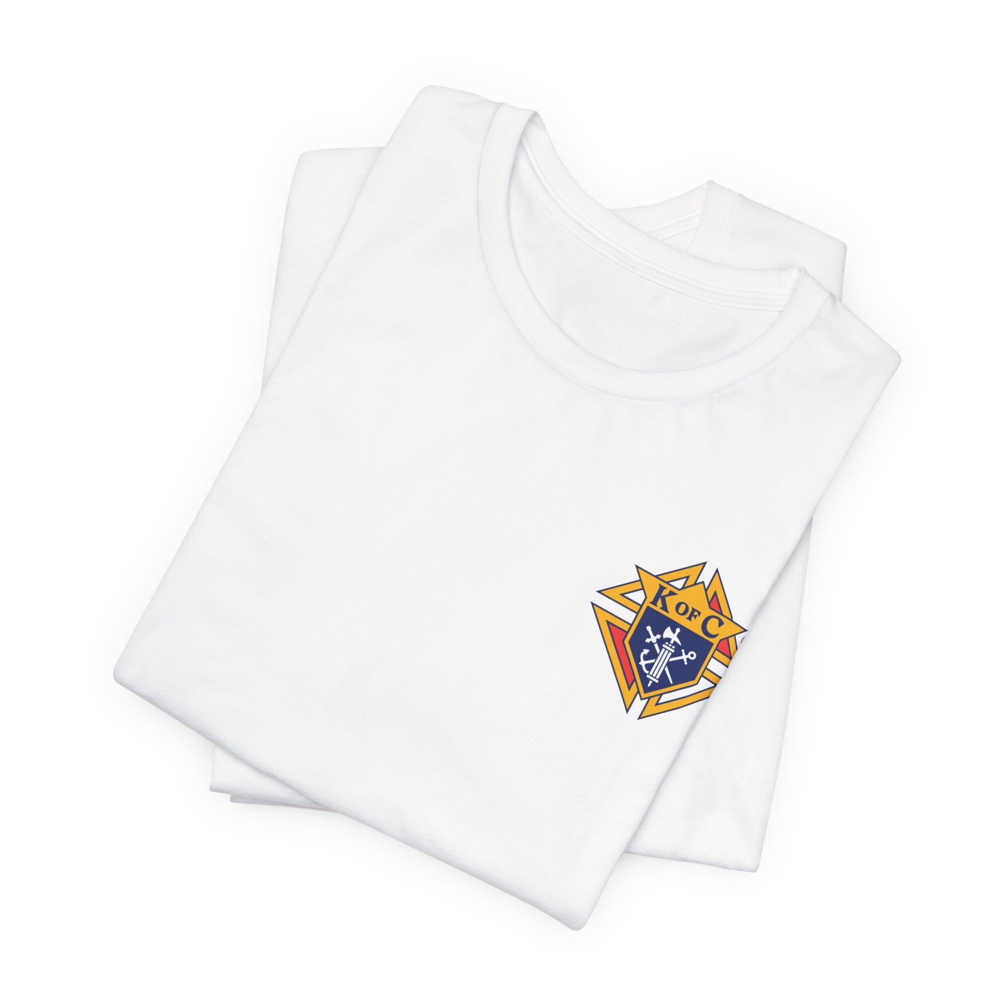 (Bella Canvas) 4th Degree Knights of Columbus Full Color Logo Front and Back, Left Sleeve