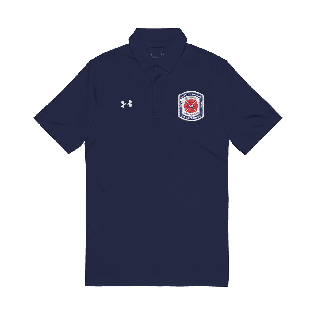 Embroidered White Polo Shirt — Classic Crest Men’s Golf & Casual Performance Shirt