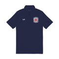 Embroidered White Polo Shirt — Classic Crest Men’s Golf & Casual Performance Shirt