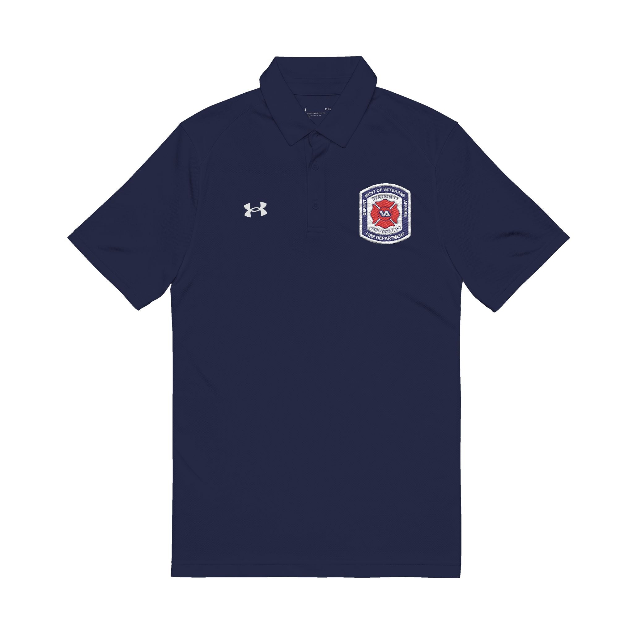 Embroidered White Polo Shirt — Classic Crest Men’s Golf & Casual Performance Shirt